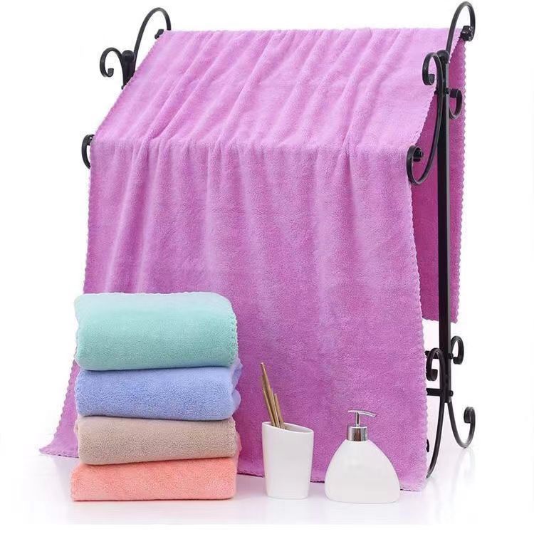 Coral Fleece Bath Towel Beach Towel Beauty Towel LOGO Gift Adult Absorbent Extra Large Thickened Household Bath Towel for Men and Women
