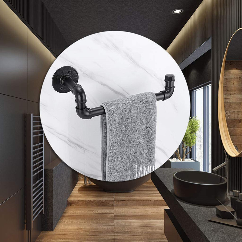 Industrial-style Wrought Iron Water Pipe Towel Rack Toilet Wall Tissue Rack Wall-mounted Rack Toilet Storage and Finishing Storage Rack