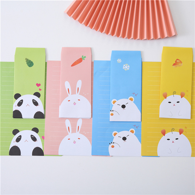 Cross-border Explosions Small Fresh Envelope Stationery Set Creative Small Animal Stationery Stationery 3 Envelope 6 Stationery