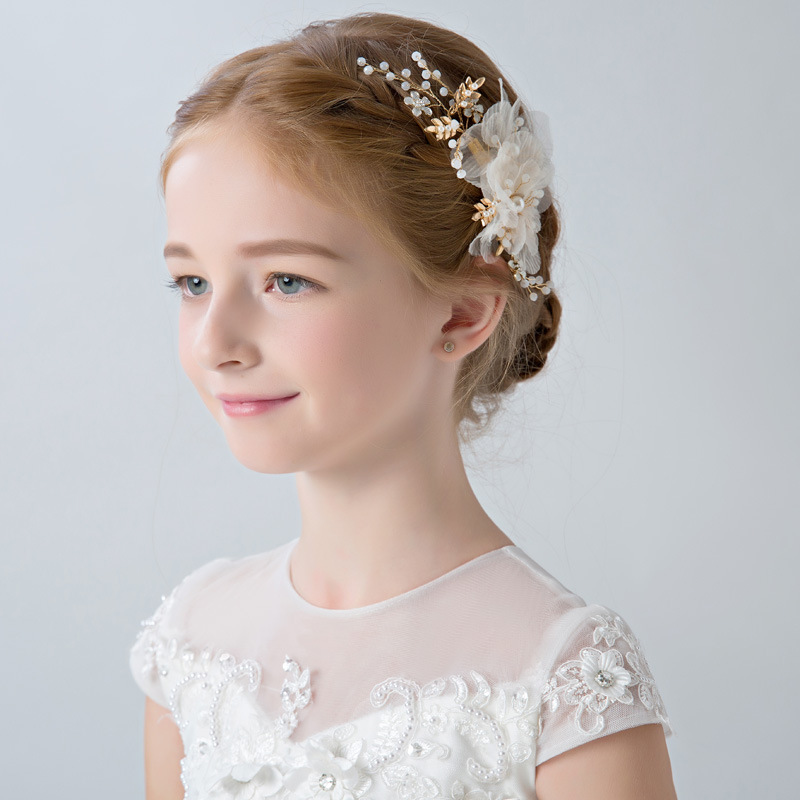 Children's dress accessories flower hair accessories headband Girls performance headdress headband flower girl wedding dress headdress flower jewelry hairpin