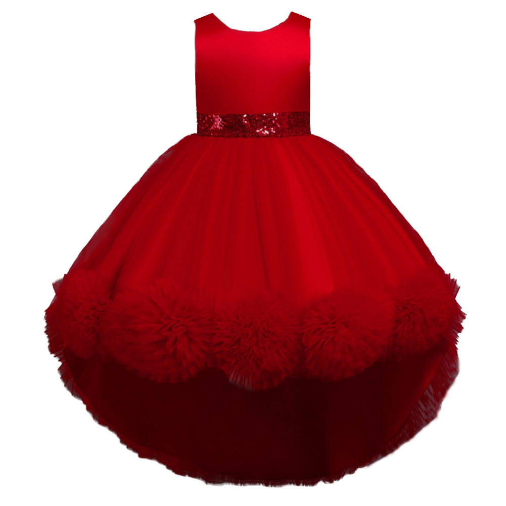 European and American Children's Dress Princess Dress Mesh Flower Tutu Dress Sleeveless Tail Piano Performance dress New
