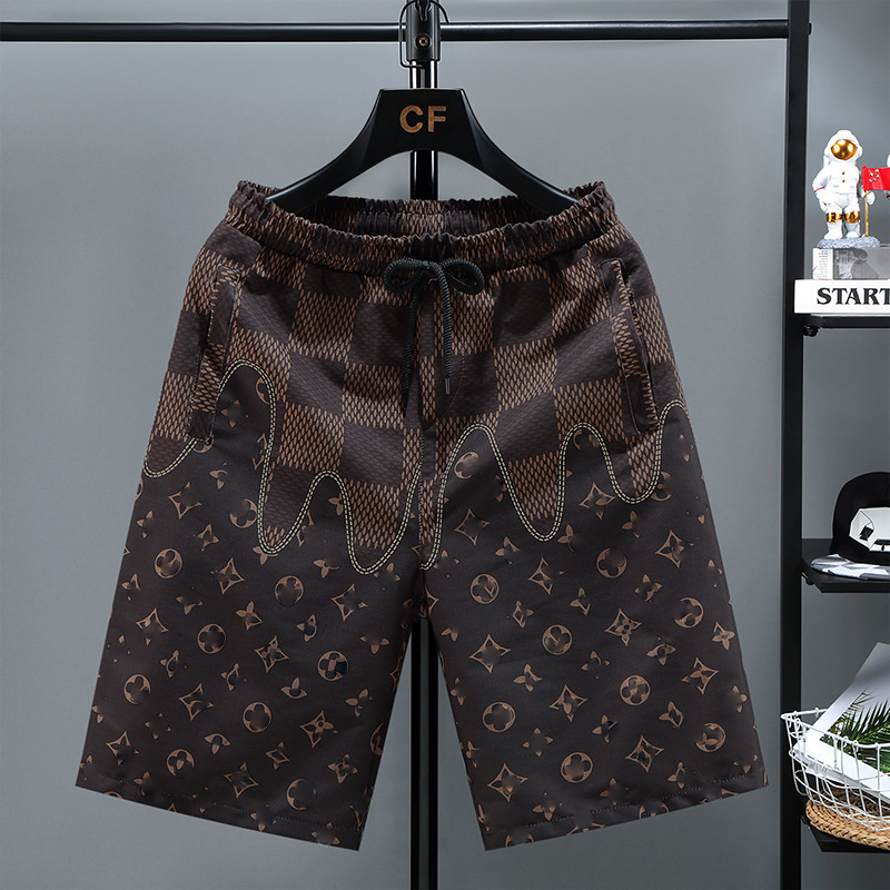 Summer Ice Silk Shorts Men's Quick-drying Sports Pants Thin Casual Outer Wear Loose Half-length Pants Beach Pants