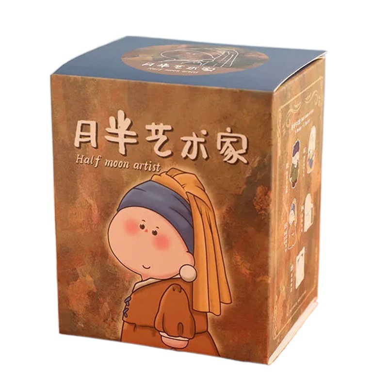 Moon half artist blind box online celebrity 2022 new cute girl Van Gogh Mona Lisa Famous painting Girl version gift