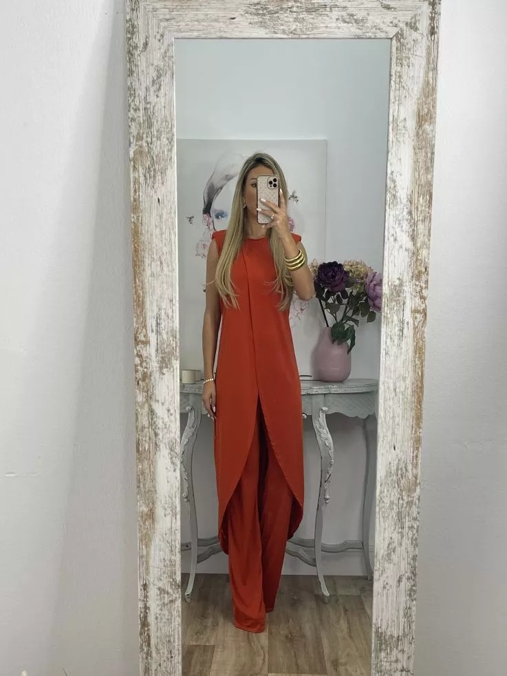 2023 European and American Summer New Casual Sleeveless Loose Round Neck Pants Two-piece Set for Women