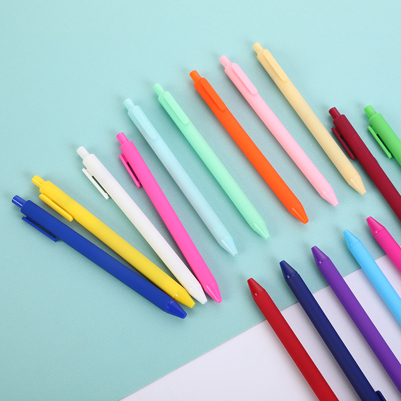 Creative push gel pen candy color student ballpoint pen simple macaron advertising pen wholesale printing logo