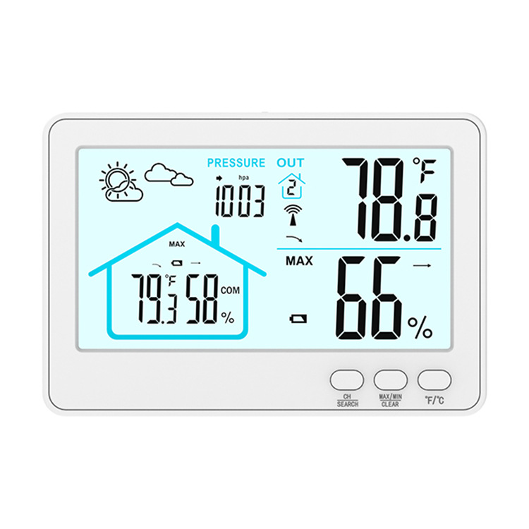 New home wireless thermometer indoor and outdoor temperature and humidity meter weather station weather forecast Type-C electrical outlet