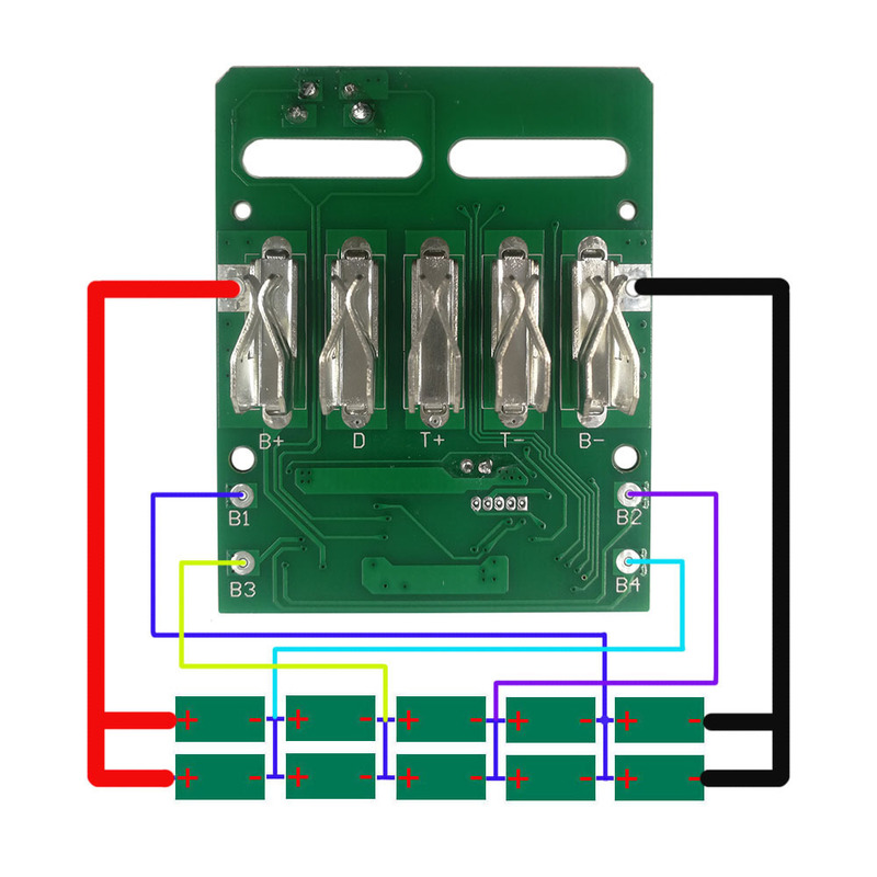 リチウム電池 PCB 回路基板保護ボード Led バッテリーレベルインジケータ Metabo 18v 20v ツールに適した|undefined