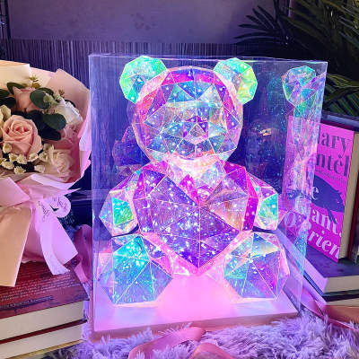 Birthday Gift for Girls to Send Girlfriend Creative Magic Luminous Bear Doll Girls Rabbit 520 Valentine's Day Gift