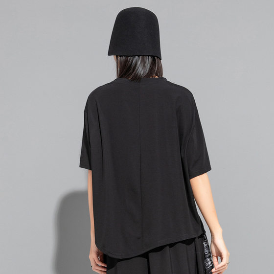 Yamamoto Diablo Style Summer New Short-sleeved T-shirt Design Sense Instagram Style Top Irregular Loose Casual Women's Fashion