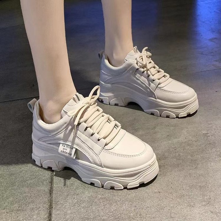 White shoes fashion daddy shoes women 2021 Spring and Autumn New Korean sports casual shoes thick bottom color shoes wholesale