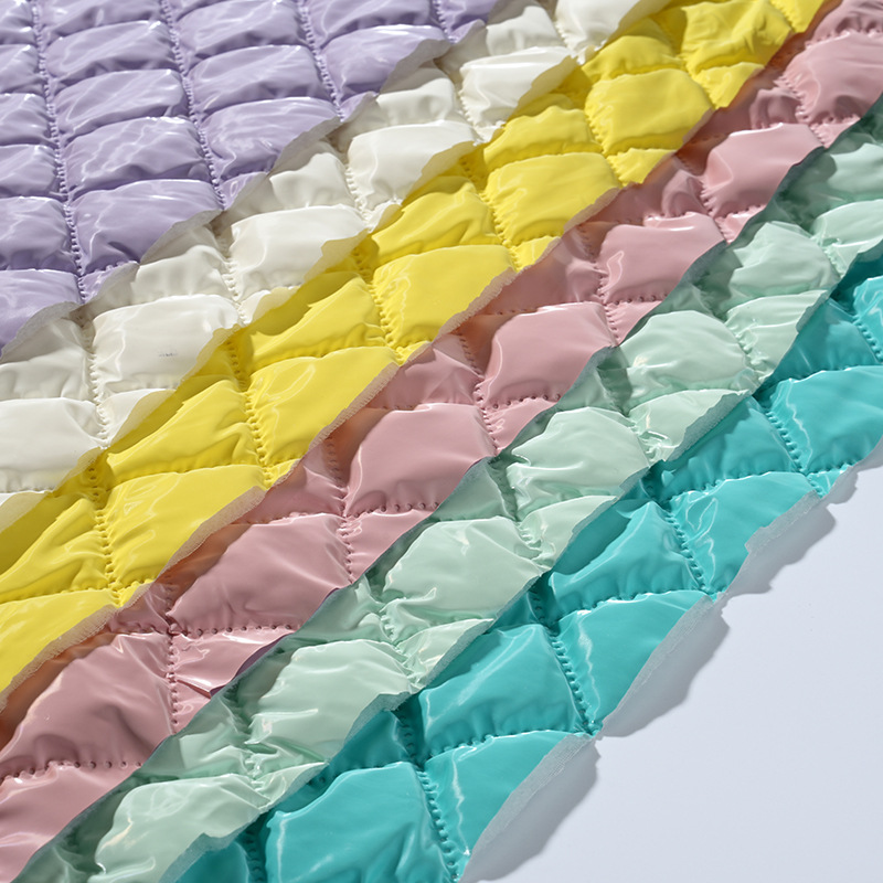 New thickened square Plaid matte Pu imitation quilted ultrasonic embossed laminated cotton composite leather clothing bag leather