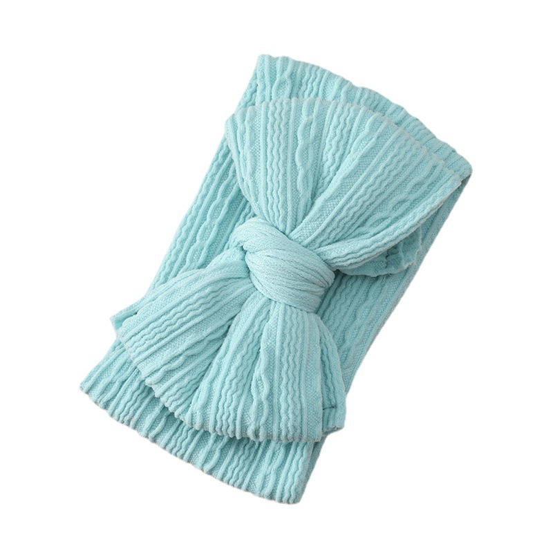 European and American baby double Bow Jacquard hair band baby super soft nylon headband children knotted headwear wholesale