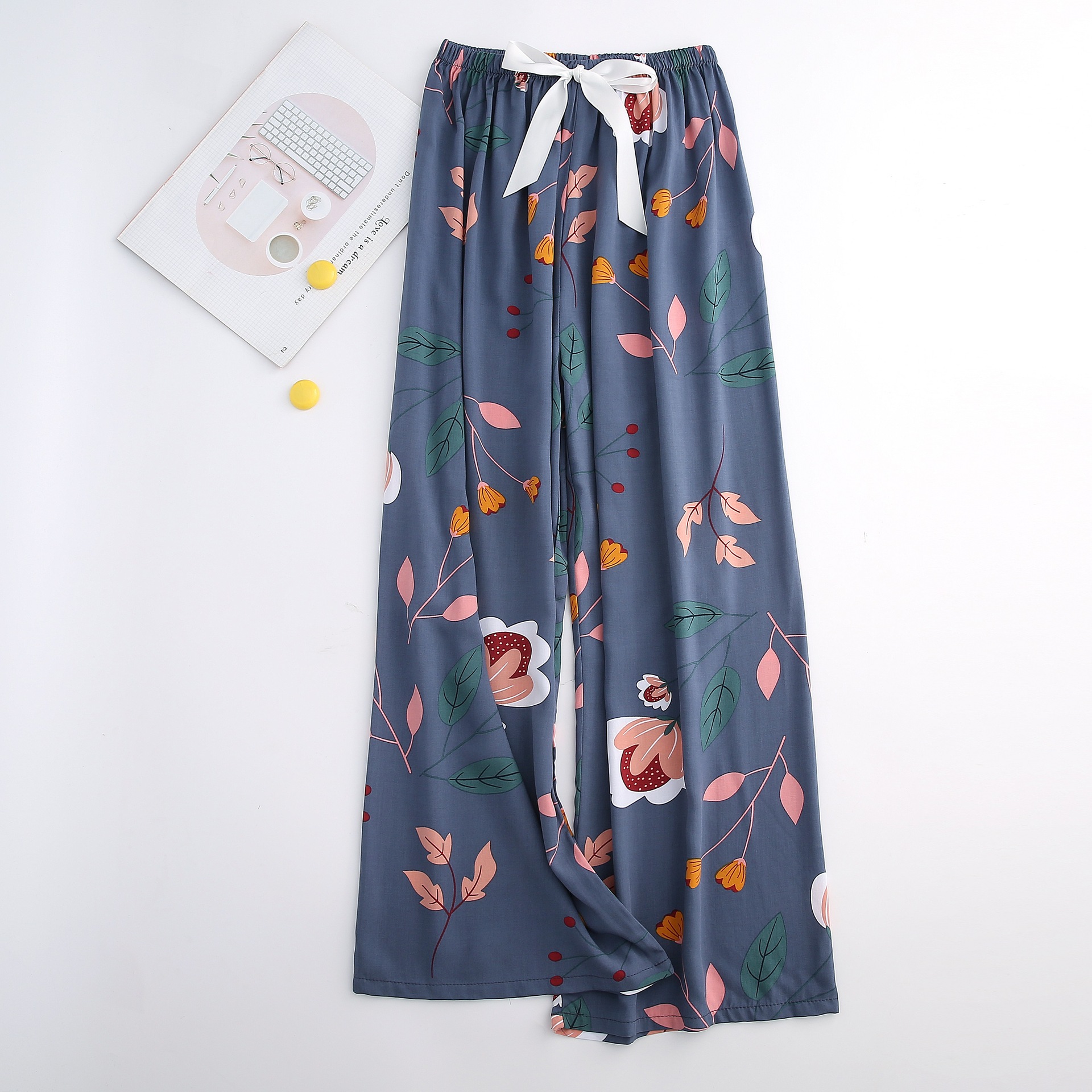 Pyjamahose aus Baumwolle und Seide für Damen, weite Hosen, Außenhandel, Sommer, neue große Größe, lockere Oberbekleidung für Schwangere_voghion.com