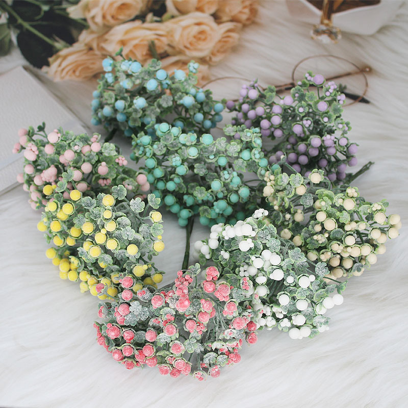 Shuiling fruit manufacturers directly supply diy accessories material simulation flower mini Shuogu grass small foam ball material Forest