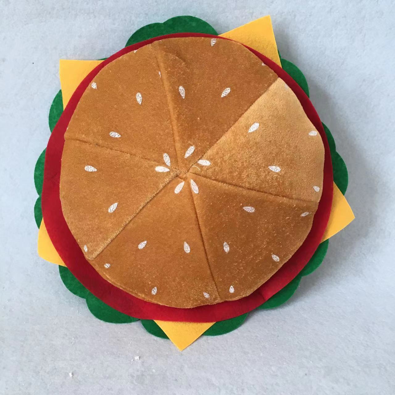 New hamburger hat party funny cute simulation hamburger hat funny beret party