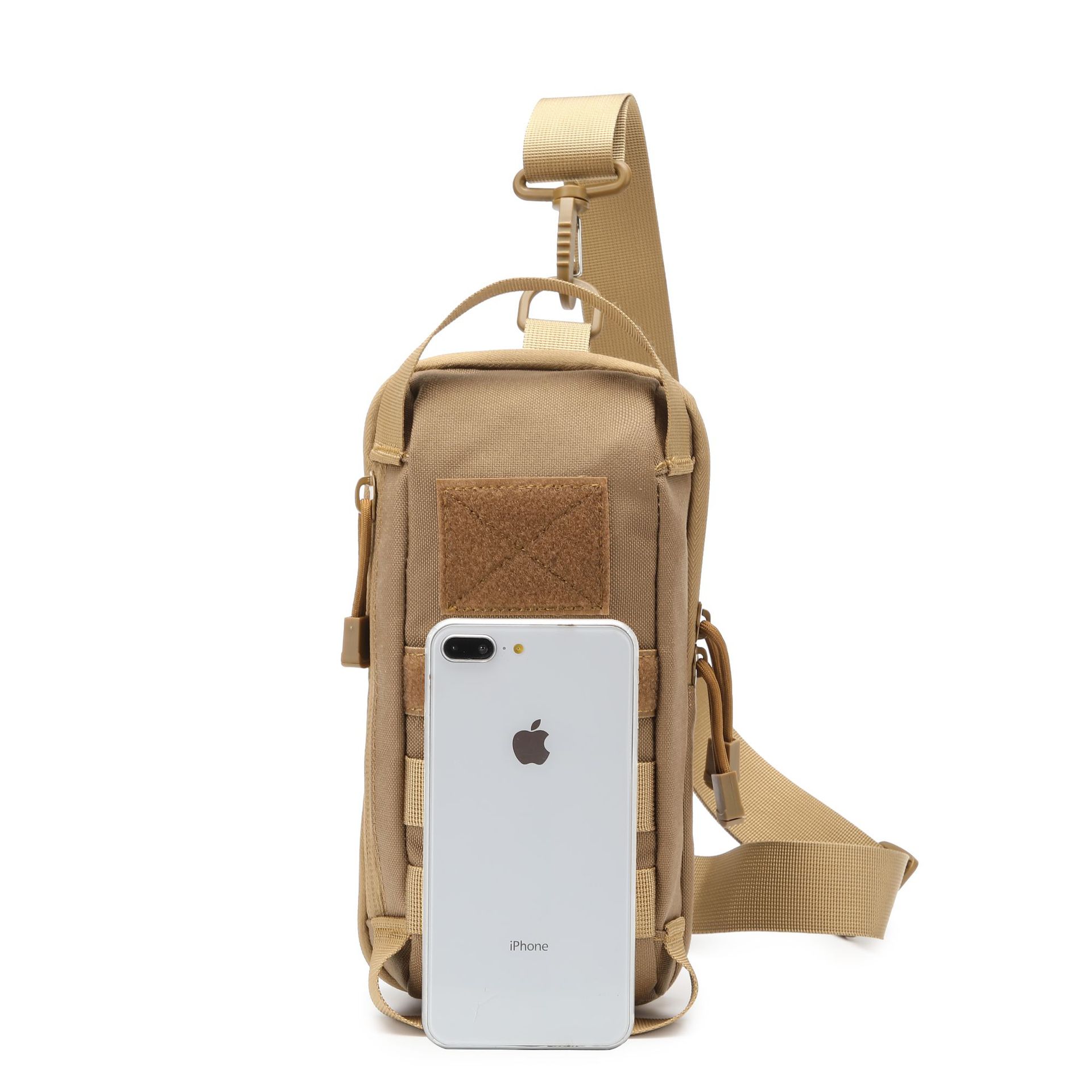 New Camouflage Outdoor Running Mobile Phone Wear-resistant Multifunctional Crossbody Bag Dual-purpose Chest Bag Belt Waist Satchel Water-repellent