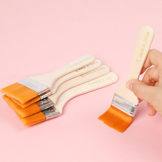 Yellow wool nylon oil painting board art brush soft fur household cleaning small brush paint brush cleaning gray paint 