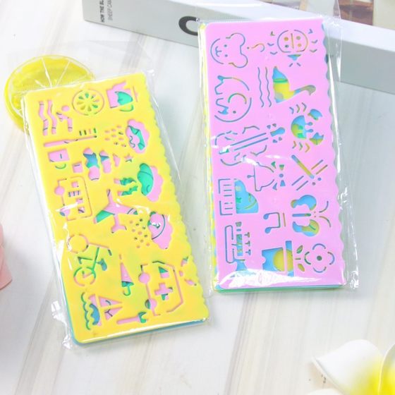 Creative Children's Multifunctional Educational Varied Ten Thousand-Flower Ruler Cute Student Stationery Drawing Practice Drawing Set Ruler