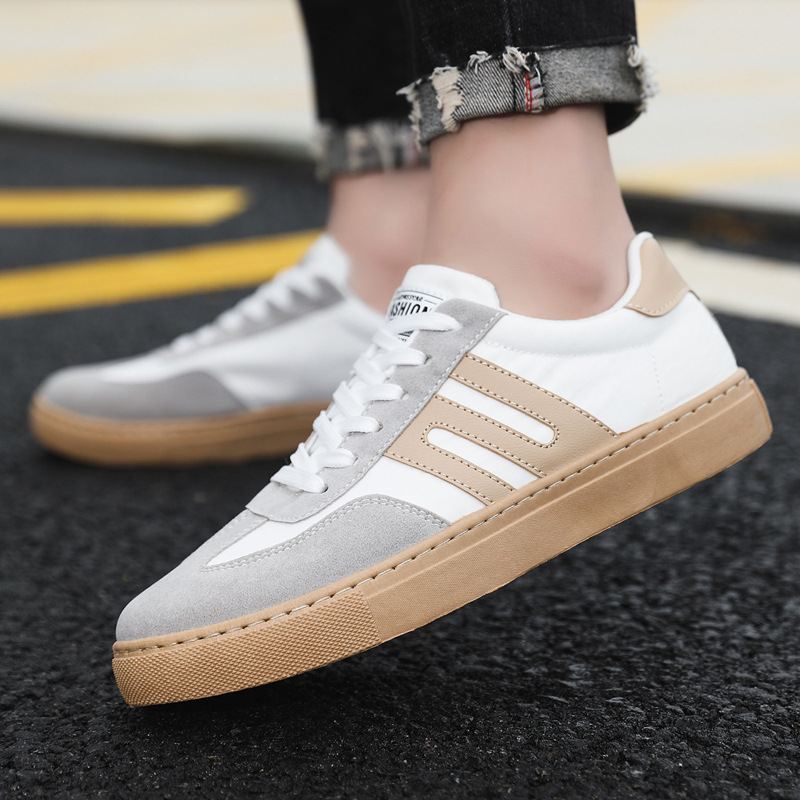 Spring 2024 extra large Hong Kong style classic stitching Korean style white shoes men's trendy all-matching men's fashionable shoes casual sneakers