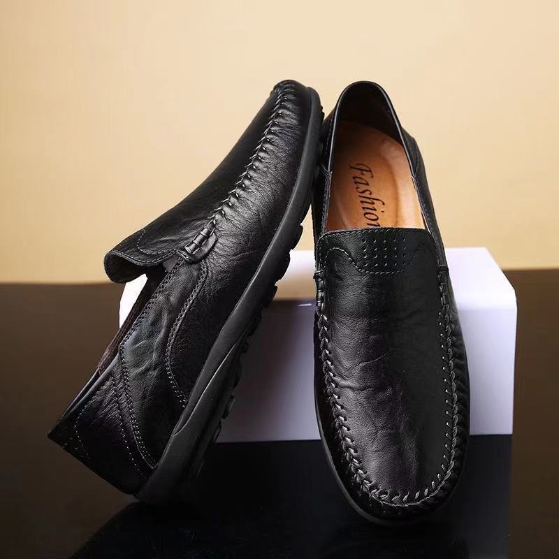 2023 Spring Men's Casual Leather Shoes New Fashion Men's Leather Shoes Slip-on Shoes Wholesale Trendy Men's Shoes