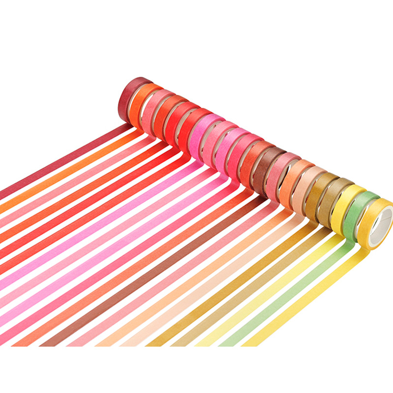 Color paper tape width 8mm decorative stickers 60 color rainbow tape set