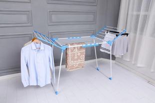 Factory Direct multi-functional floor clothes hanger wing-shaped foldable outdoor drying rack wholesale