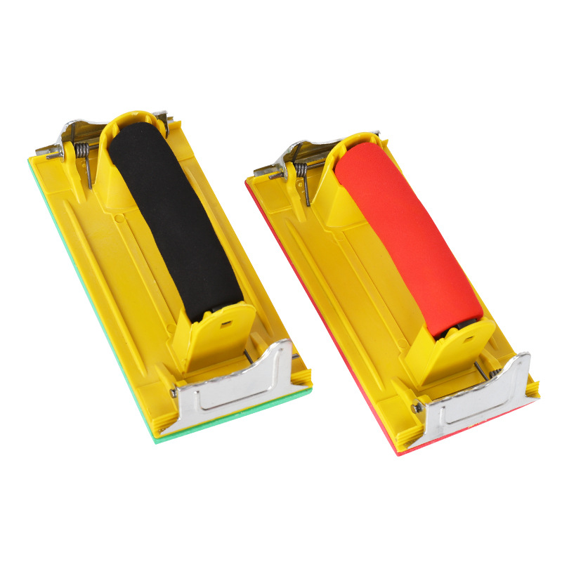 Factory Direct supply sandpaper holder wall polishing tool plastic sandpaper iron plate sandpaper holder sponge handle sandframe