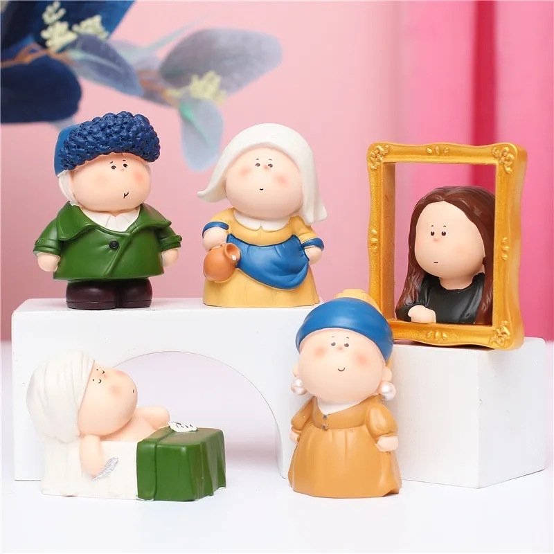 Moon half artist blind box online celebrity 2022 new cute girl Van Gogh Mona Lisa Famous painting Girl version gift