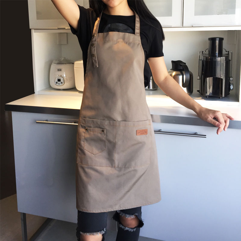圍裙家用廚房防水防油日式2021新款男女時尚印製做飯餐飲工作服