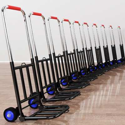 Folding Luggage Cart Trolley Trolley Convenient Shopping Trolley Two-wheel Climbing Trolley Small Trolley Household