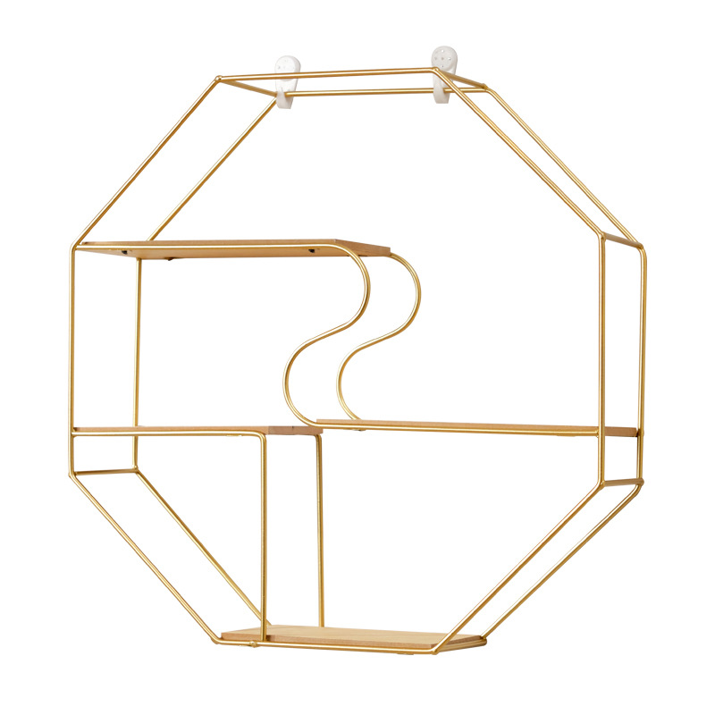 Nordic ins Restaurant Wall Wall Decoration Pendant Wall Decoration Living Room Wall Wrought Iron Storage Rack Wall Hanging Creative Rack