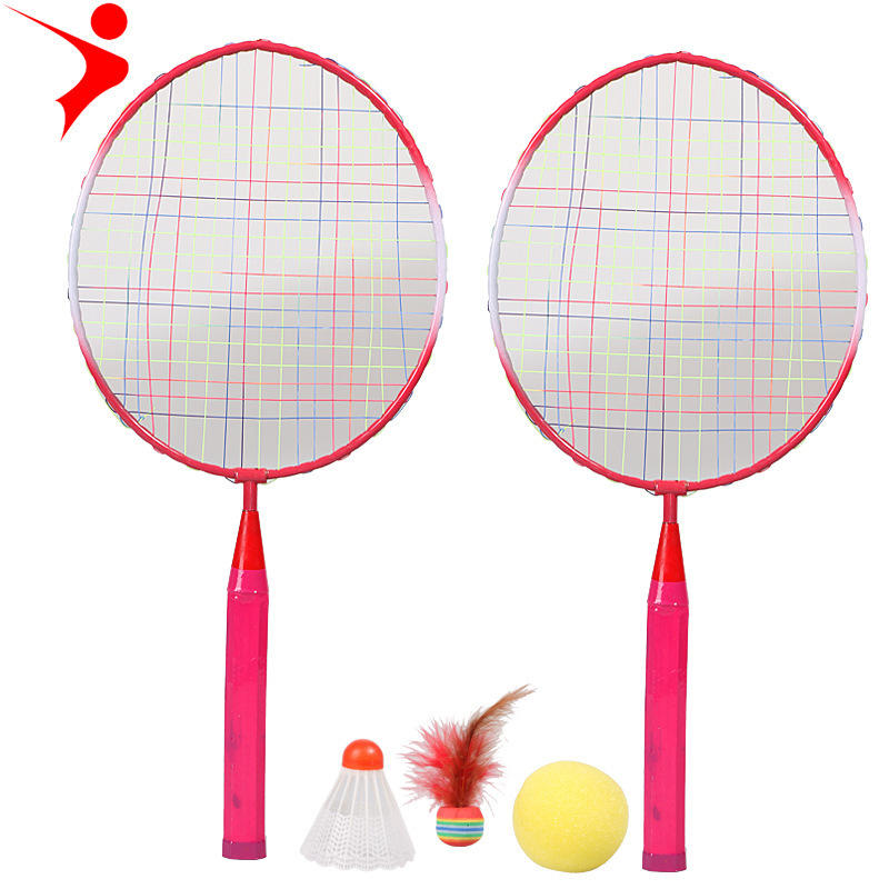 Factory direct ferroalloy two-beat three-ball toy set foreign trade cross-border Entertainment games children's badminton racket