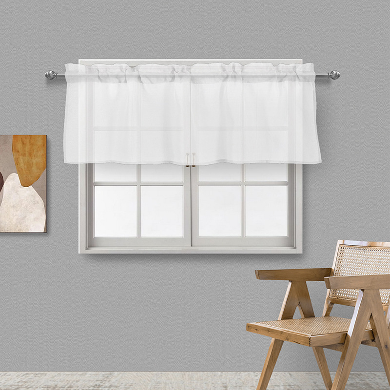 Factory supply solid color hemp yarn curtain rod curtain kitchen curtain curtain foreign trade finished curtain