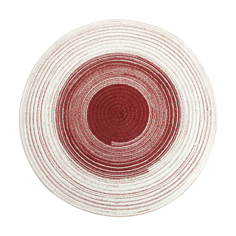 Placemat home Nordic style woven placemat color gradient Western placemat simple coaster anti-scalding mat bowl mat insulation mat