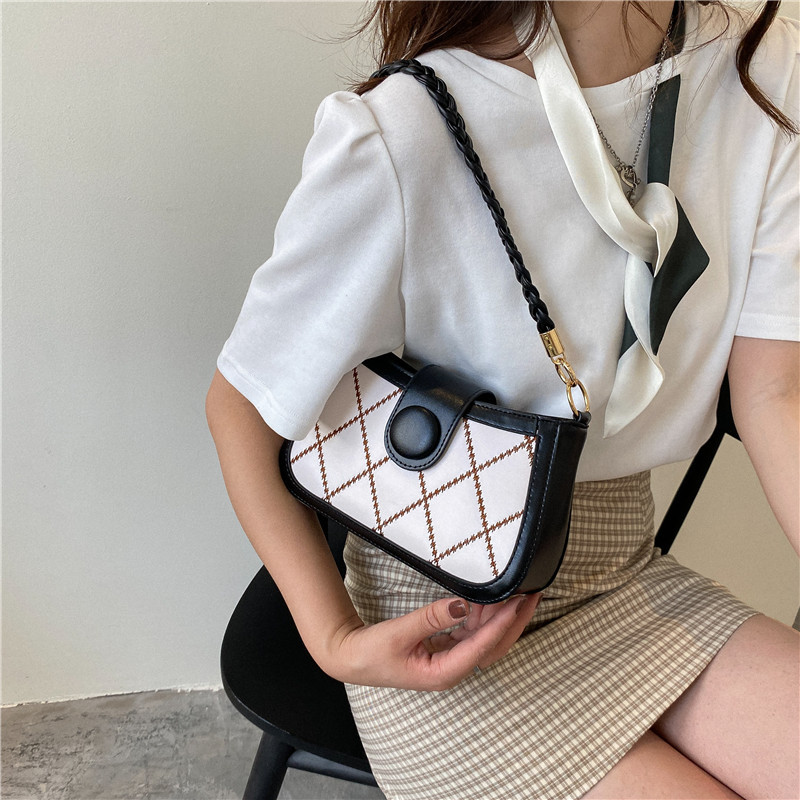 2022 Summer New Fashion Rhombic Women's Bag Chain Stylish Korean Style Small Square Bag Casual Shoulder Crossbody Bag