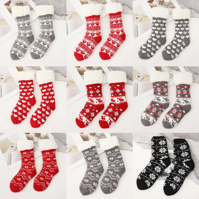 Non-slip Adult Floor Socks Baby Children Warm Home Stockings Thickened Sleeping Socks Fleece-lined Stockings for Women