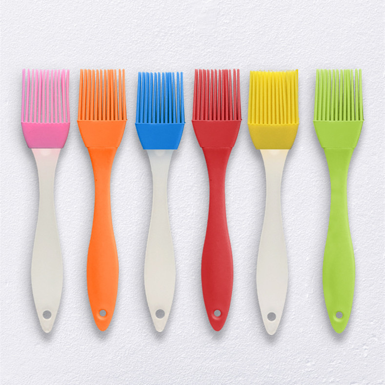 Zibo Silicone Oil Brush Food Grade Barbecue Brush Plastic Handle Household Oil Brush Thickened High Temperature Resistant Barbecue Brush Wholesale