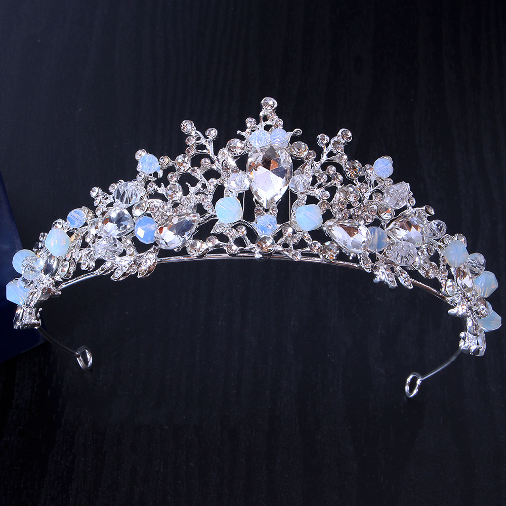 Bridal Wedding Cross Border Headwear Hairband Crown Baroque Set Film Studio Rhinestone String Crystal Handmade Crown Accessories