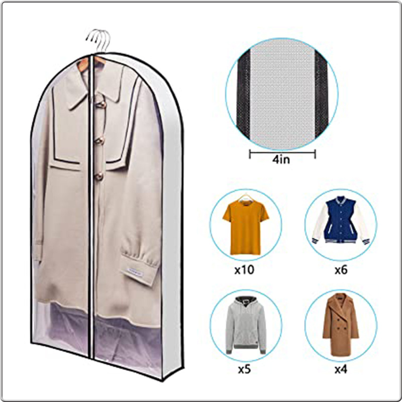 Factory spot transparent PVC new non-woven suit bag coat clothing dust bag three-dimensional clothes dust cover