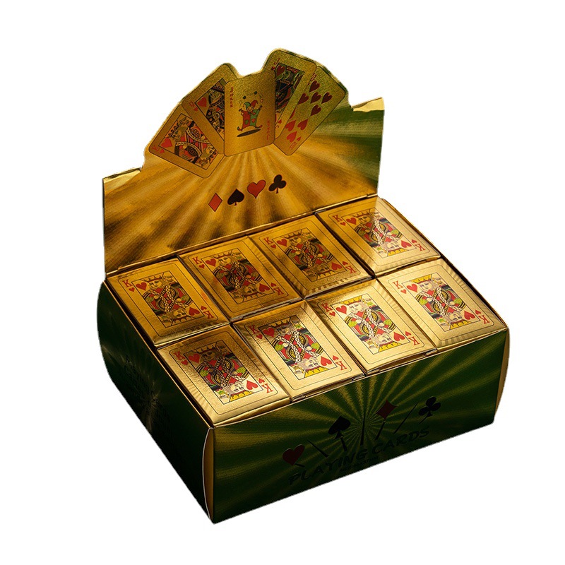 TikTok with Mini Gold Mini Poker Children's Learning Toy Cards Tuhao Gold Foil Small Poker Cards