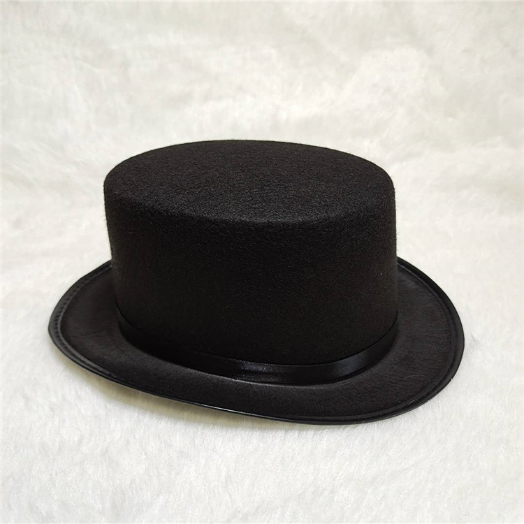 Factory spot Halloween magician hat non-woven performance gentleman High Hat Black Lincoln multi-style felt hat