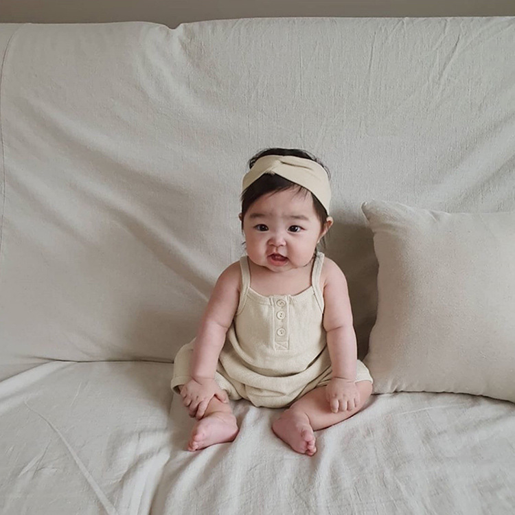 Baby Clothing Summer Baby Summer Cotton Waffle Camisole Baby's Jumpsuit Baby's Hakka Bag Fart Clothes