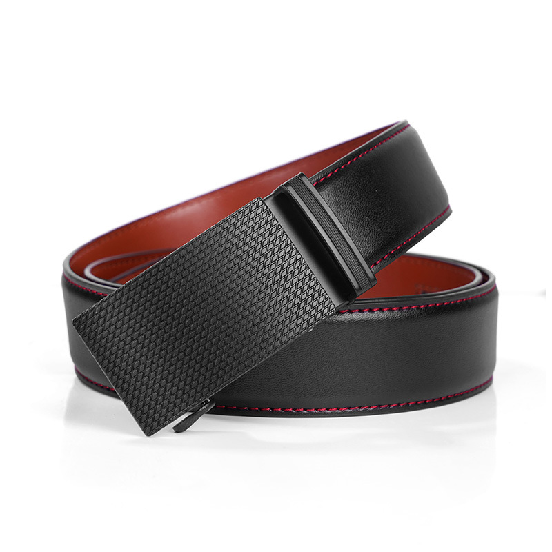 Cross-border Genuine Leather Men's Automatic Buckle Belt Business New Adjustable Cowhide Belt Amazon ebay