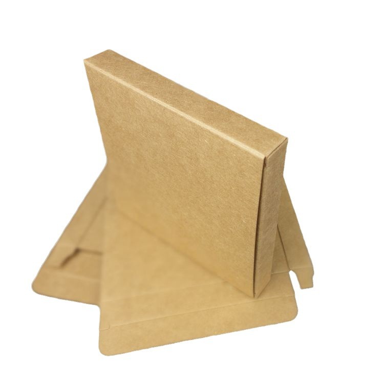 in stock 10x 10x 1.5cm kraft paper box Qixin packaging box flat two-end open box cattle card 20x20