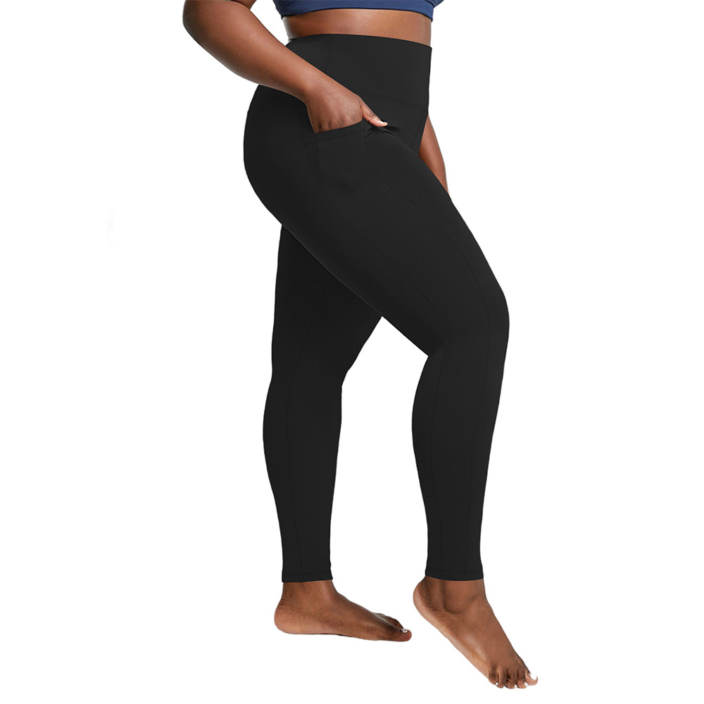Double Side Pocket Large Size Yoga Pants 1XL-5XL Amazon AliExpress European and American High Waist Sports Large Size Leggings