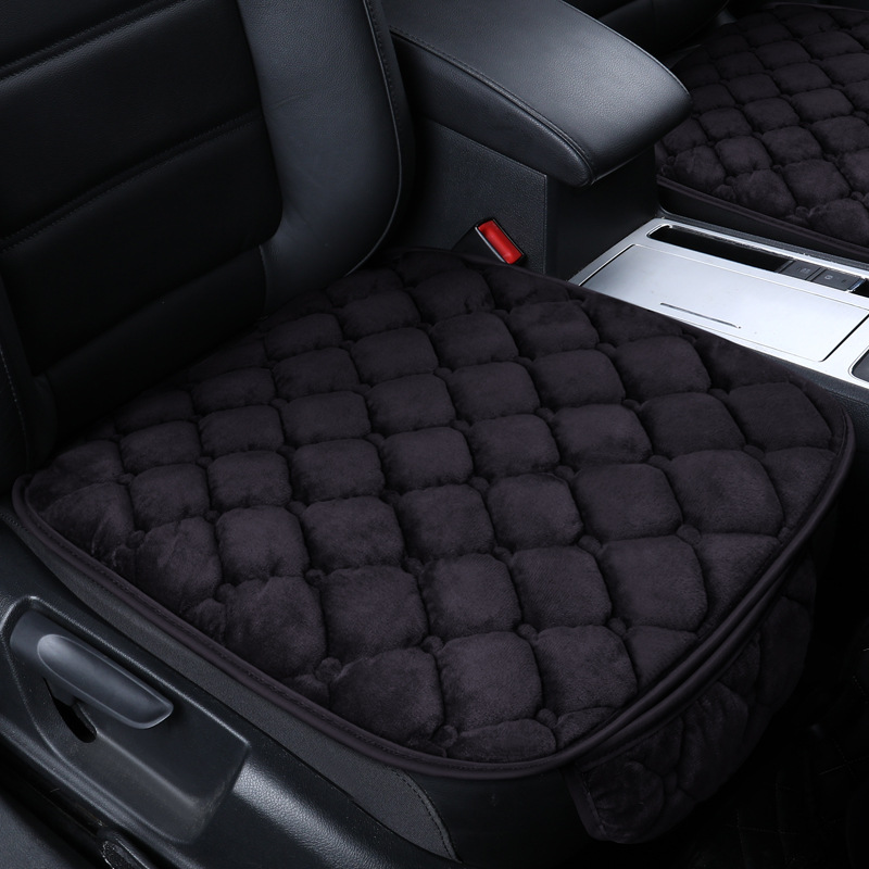 Car seat cushion winter plush three-piece single-piece warm Main driving rear half bag seat cushion office seat cover