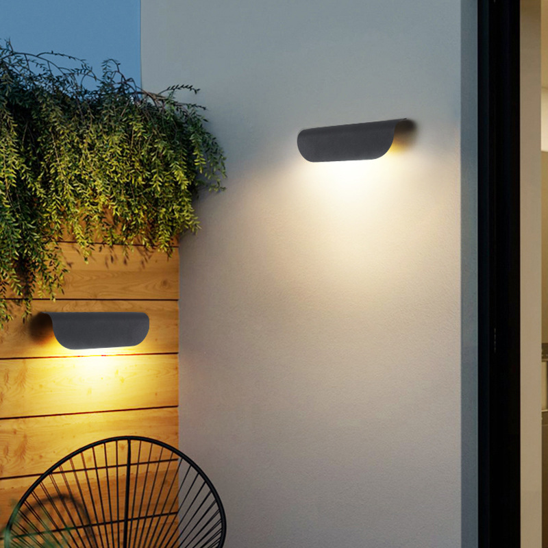LED wall lamp outdoor waterproof black and white minimalist high sense door lamp stair aisle exterior wall balcony wall lamp