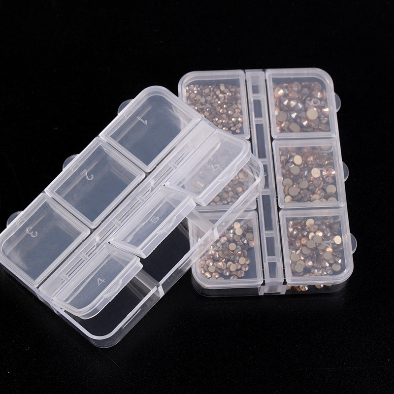 Little Red Book Hot Selling Transparent Dustproof Manicure Diamond Jewelry Storage Box 6 Ge Huazi Jewelry Filler Box Factory Wholesale