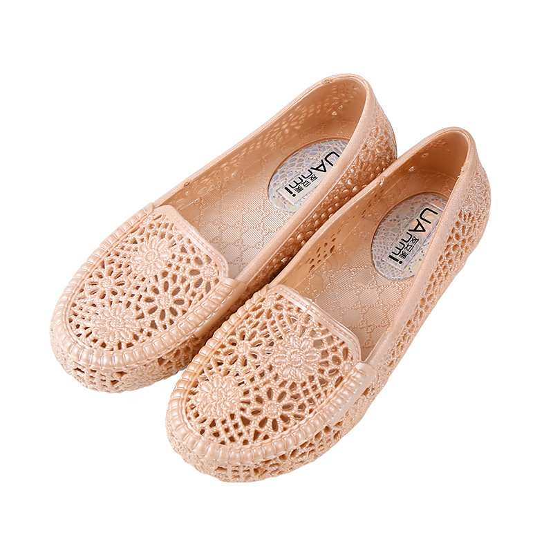Spring New Casual Women's Shoes White Shoes Women's PVC Sandals Women's Nurses Hole Middle-aged and Elderly Mother Outdoor Shoes