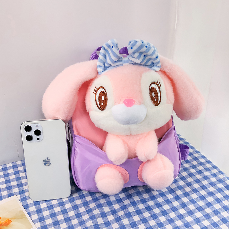 New Children's Backpack Cute Rabbit Doll Student Kindergarten Schoolbag Creative Baby Backpack Wholesale Printing